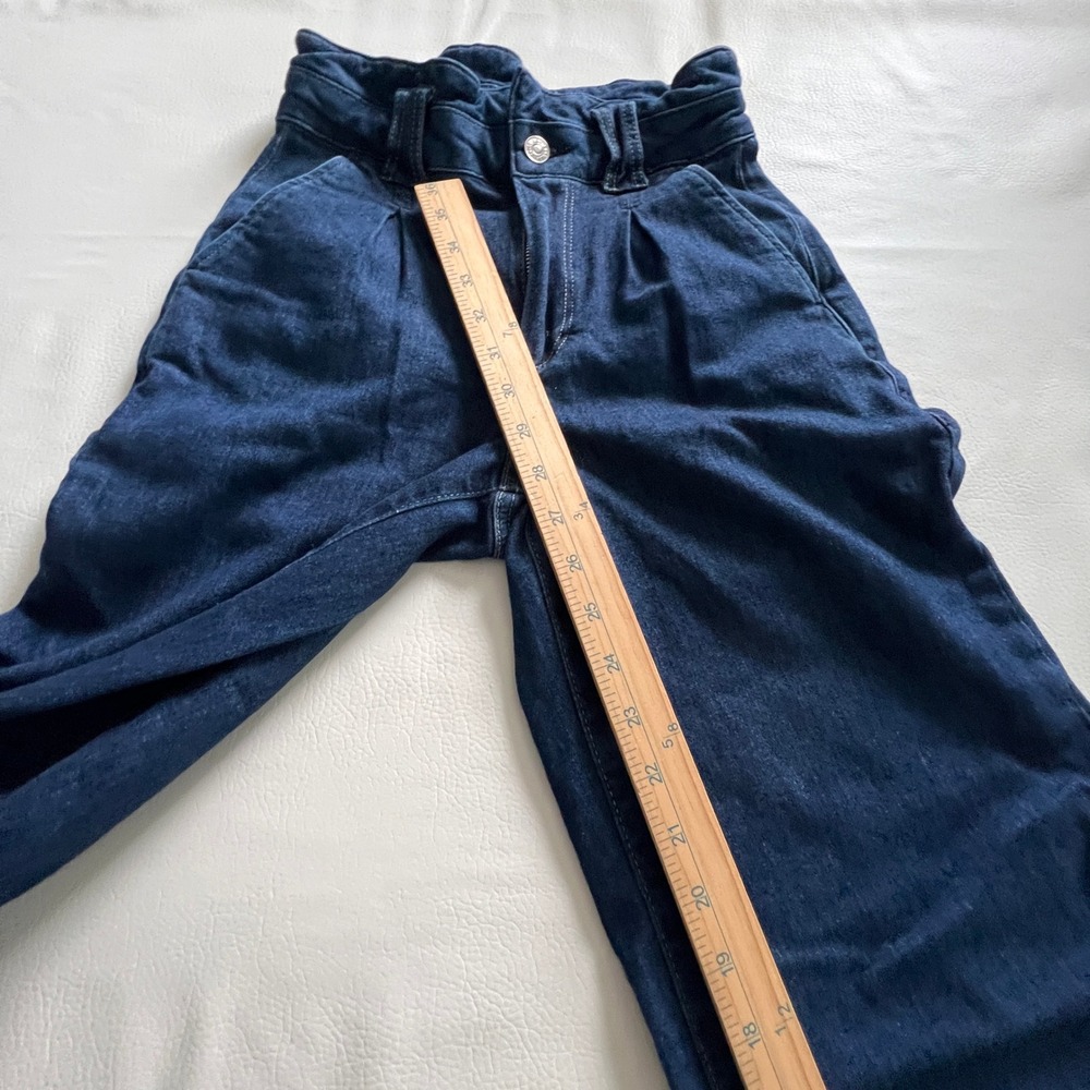Paige Harper Wide Leg Jeans Womens 23 Blue Baltimore Paperbag Waist Pleated - Picture 8 of 12